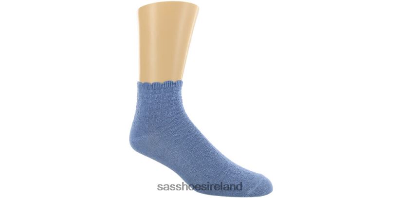 Women SAS Crotchet Net Socks Cozy X88N24496 Blue