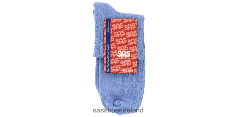 Women SAS Crotchet Net Socks Cozy X88N24496 Blue