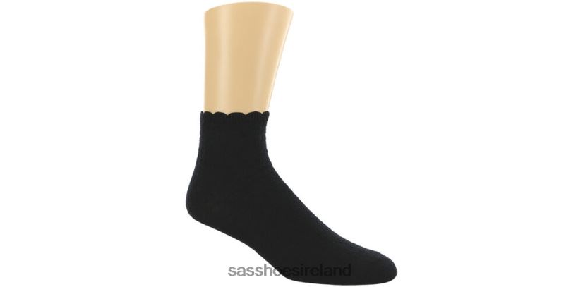 Women SAS Crotchet Net Socks Cozy X88N24497 Black