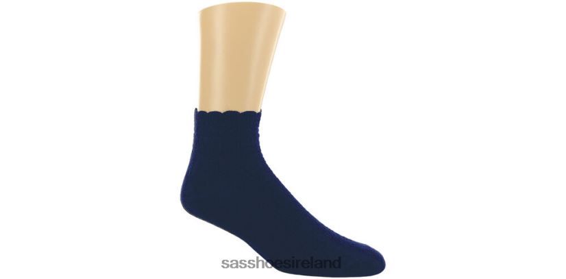 Women SAS Crotchet Net Socks Cozy X88N24498 Navy