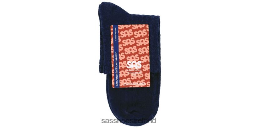 Women SAS Crotchet Net Socks Cozy X88N24498 Navy