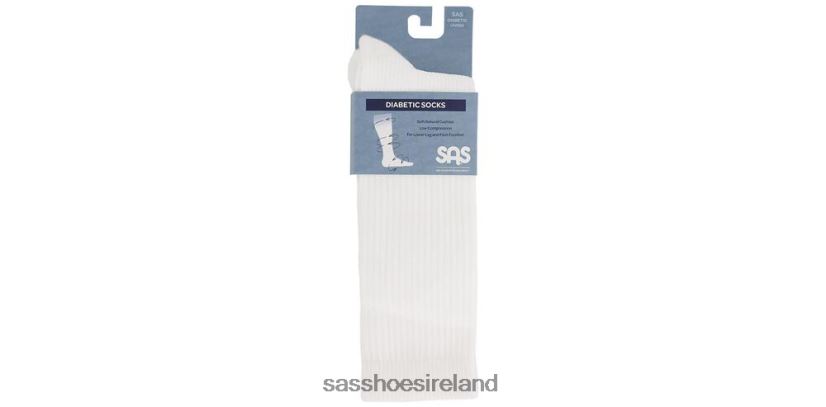 Women SAS Diabetic Crew Socks Cozy X88N24468 White