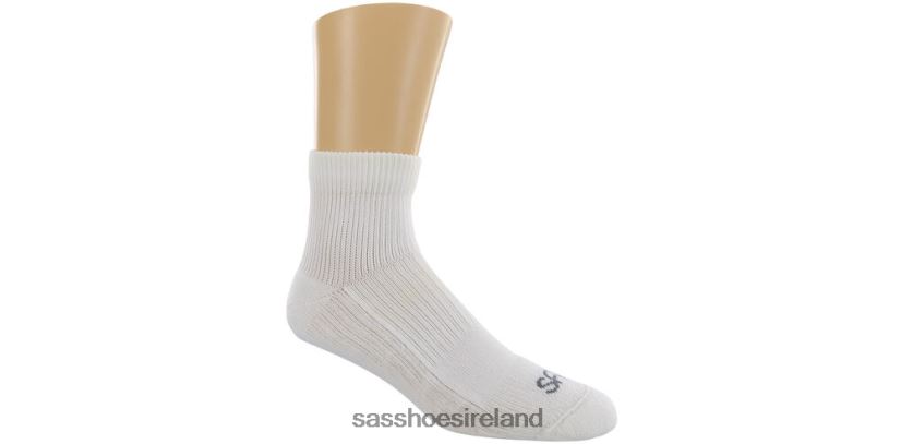 Women SAS Diabetic QTR Crew Socks Cozy X88N24463 White