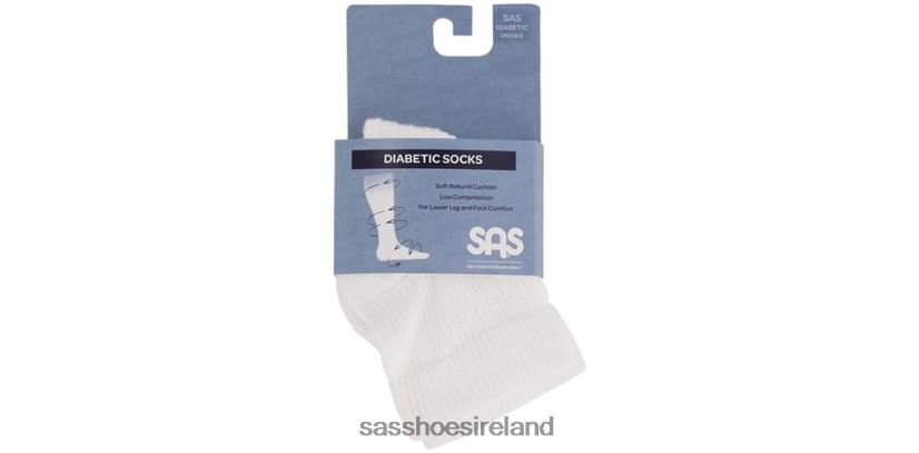 Women SAS Diabetic QTR Crew Socks Cozy X88N24463 White