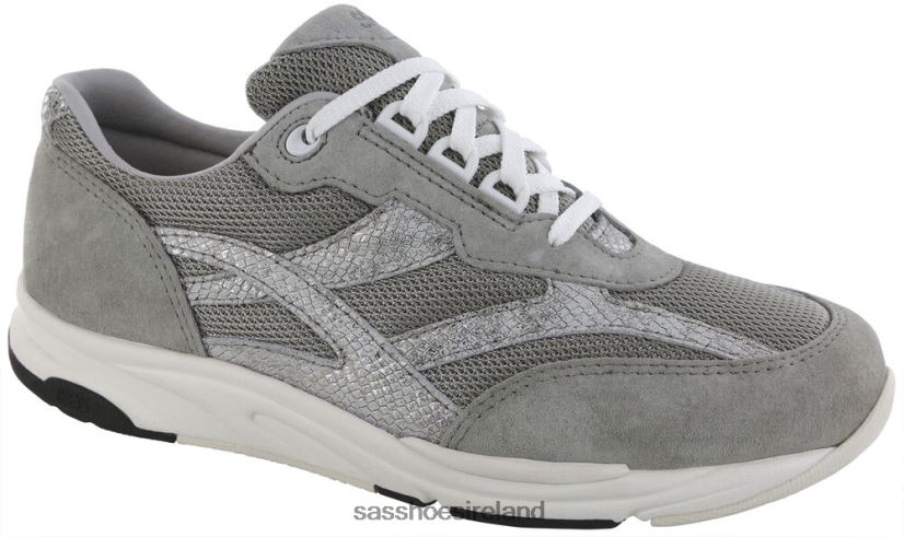 Women SAS Tour Mesh Lace Up Sneaker Energetic X88N24299 Plata Mix