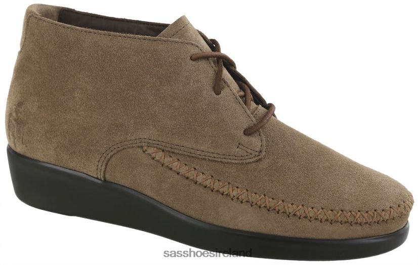 Women SAS Kich Lace Up Ankle Boot Versatile X88N24430 Almond