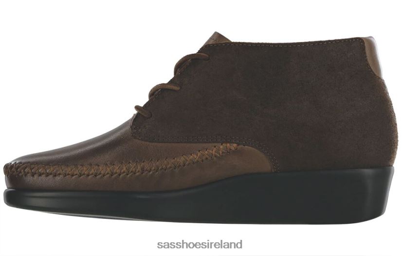 Women SAS Kich Lace Up Ankle Boot Versatile X88N24438 Mahogany