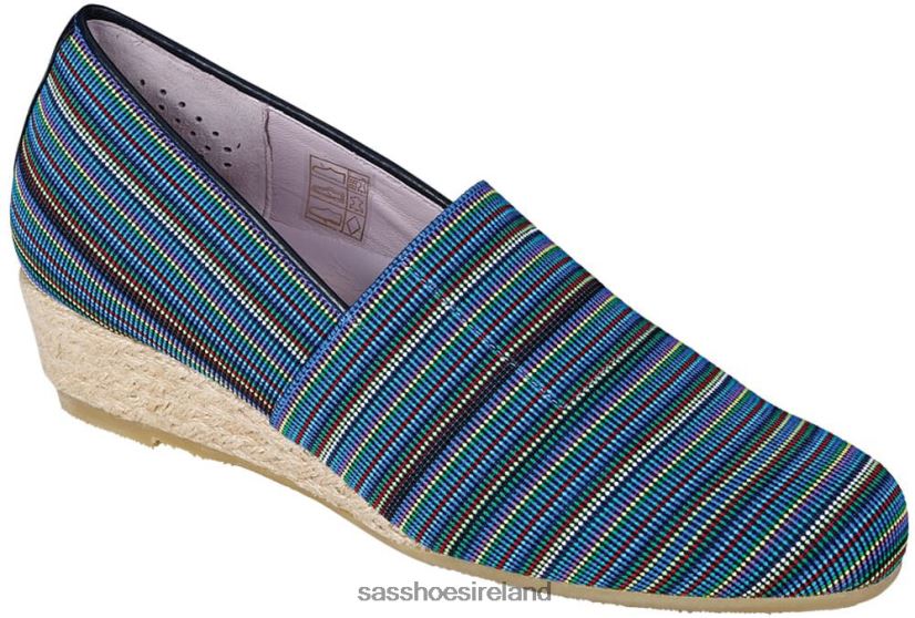 Women SAS Becky Wedge Slip On Versatile X88N24397 Bright Blue