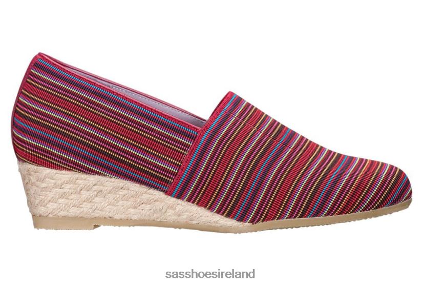 Women SAS Becky Wedge Slip On Versatile X88N24398 Red