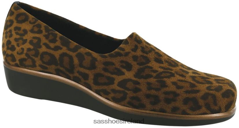 Women SAS Bliss Slip On Wedge Versatile X88N24248 Tan Leopard