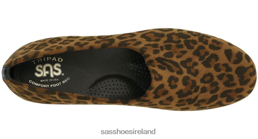 Women SAS Bliss Slip On Wedge Versatile X88N24248 Tan Leopard