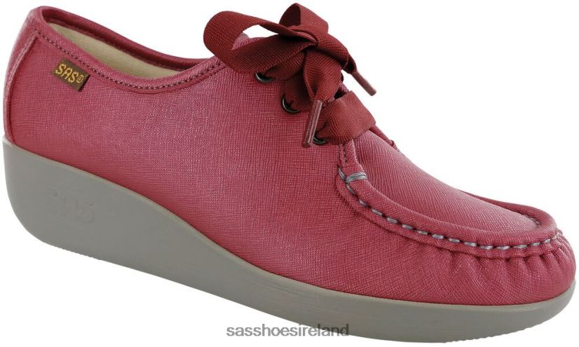 Women SAS Bounce Lace Up Moc Versatile X88N24275 Cranberry