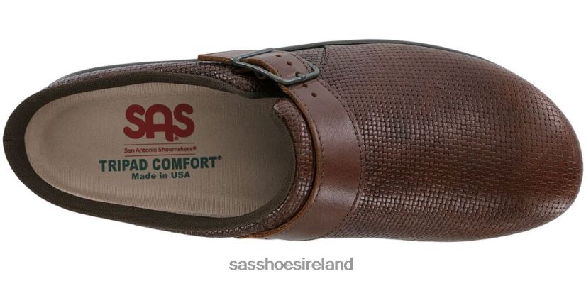 Women SAS Clog Slip On Loafer Versatile X88N24238 Woven Brown