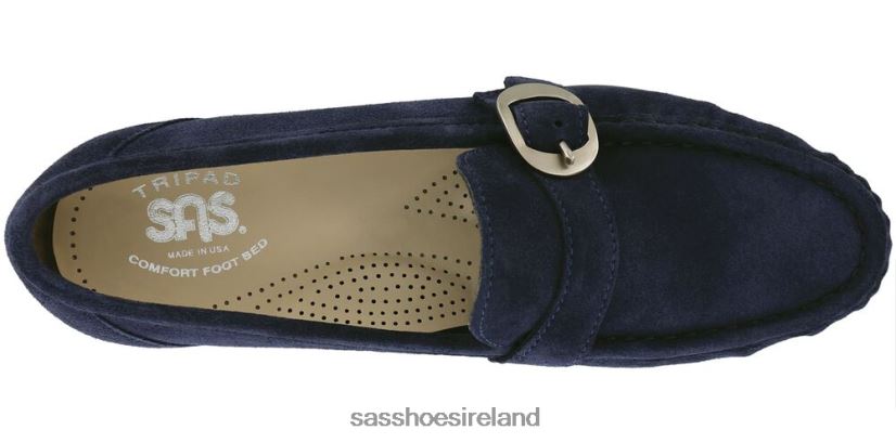 Women SAS Lara Slip On Loafer Versatile X88N24227 Navy Suede