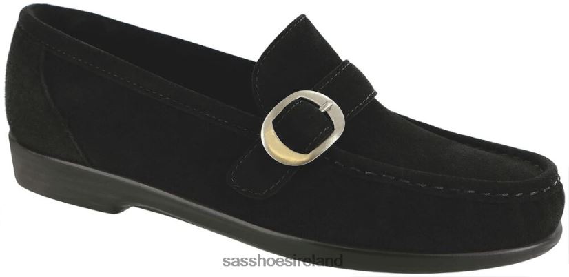 Women SAS Lara Slip On Loafer Versatile X88N24242 Black Suede