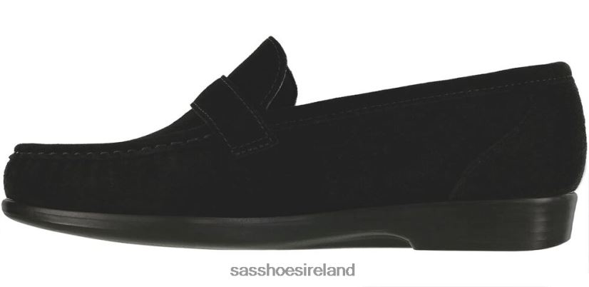 Women SAS Lara Slip On Loafer Versatile X88N24242 Black Suede