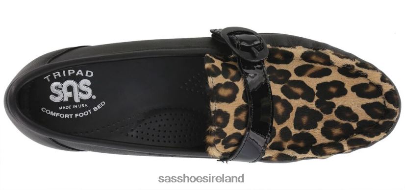 Women SAS Lara Slip On Loafer Versatile X88N24245 Black/Leopard