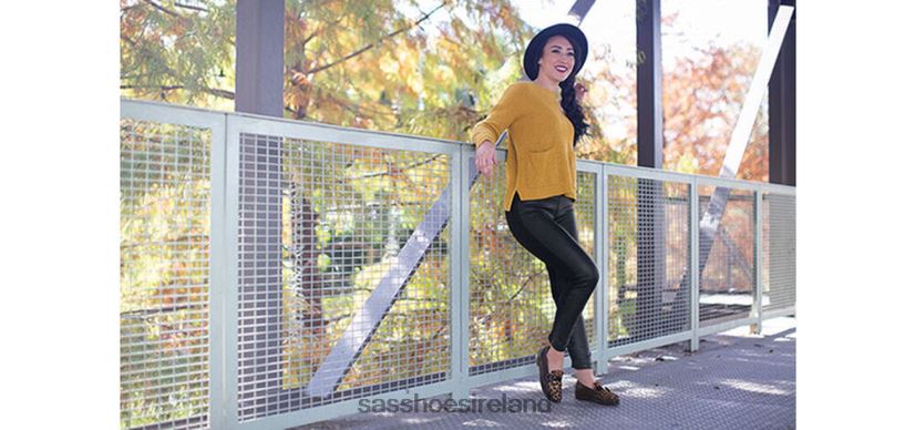 Women SAS Lara Slip On Loafer Versatile X88N24245 Black/Leopard