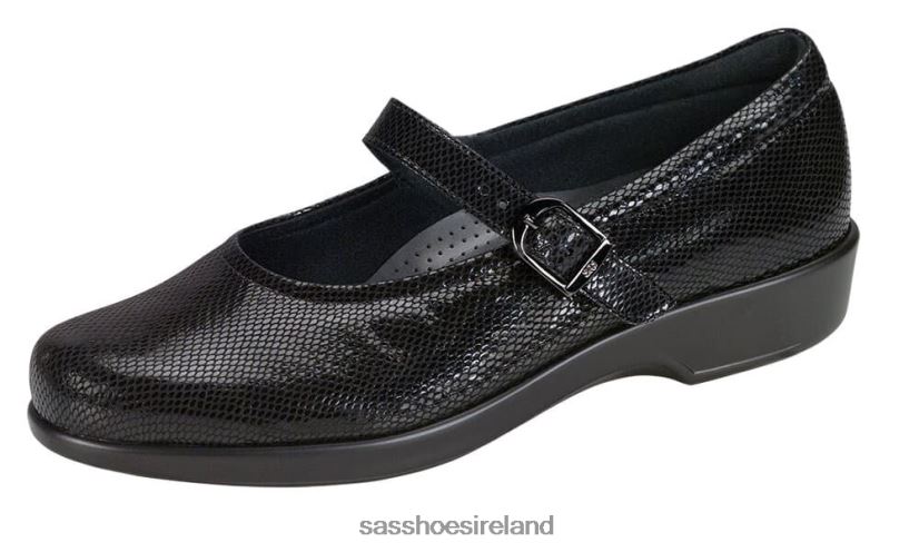 Women SAS Maria Mary Jane Shoe Versatile X88N24175 Black Snake