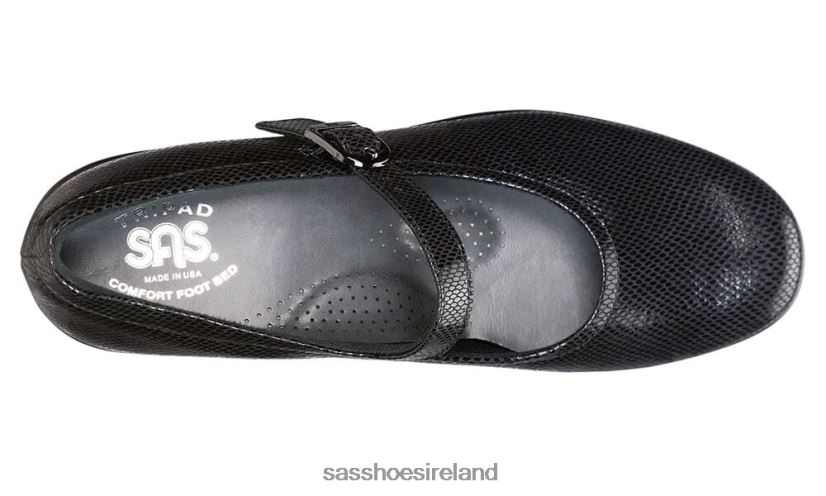 Women SAS Maria Mary Jane Shoe Versatile X88N24175 Black Snake