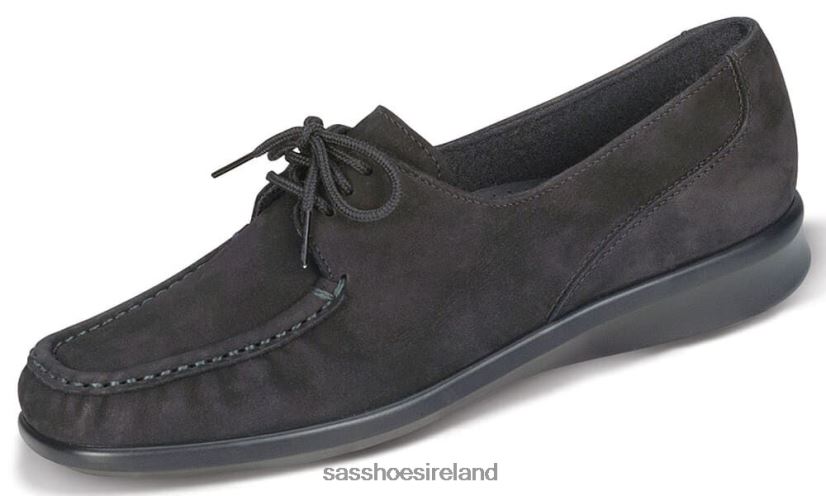Women SAS Petra Lace Up Loafer Versatile X88N24396 Charcoal Nubuck