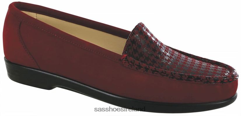 Women SAS Simplify Slip On Loafer Versatile X88N24218 Red Tetris