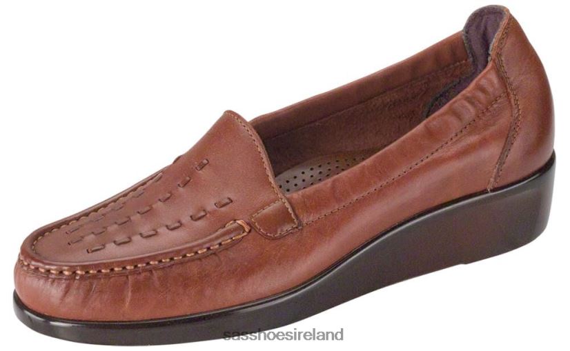 Women SAS Weave Slip On Loafer Versatile X88N24224 Chestnut