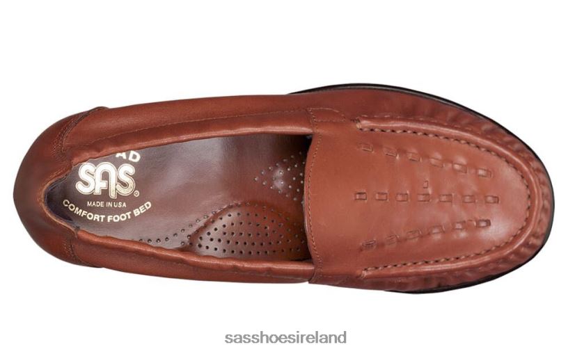 Women SAS Weave Slip On Loafer Versatile X88N24224 Chestnut