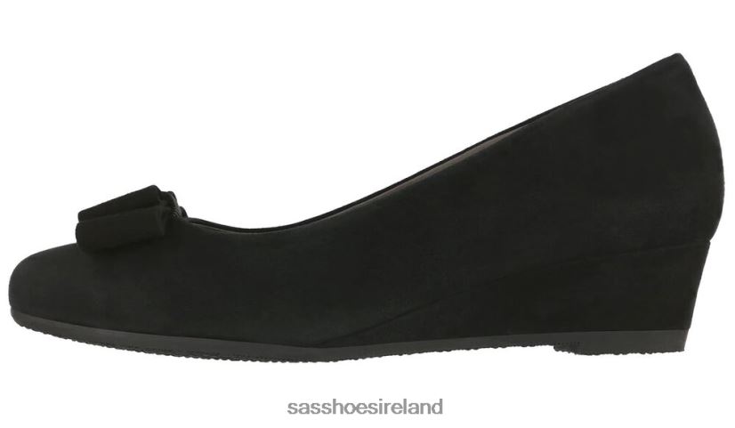 Women SAS Audrey Wedge Pump Inspired X88N24412 Black Suede