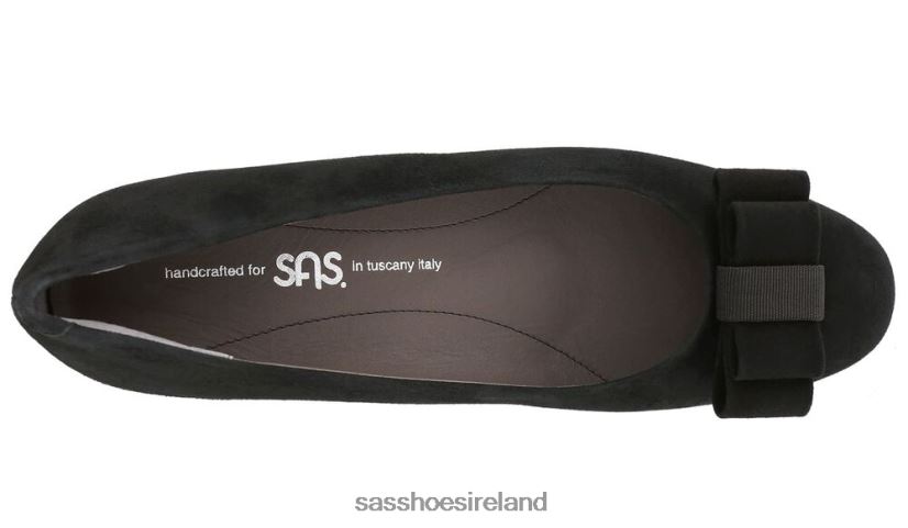 Women SAS Audrey Wedge Pump Inspired X88N24412 Black Suede