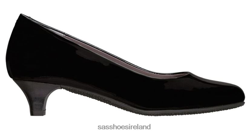 Women SAS Elaine Kitten Heel Inspired X88N24343 Black Patent