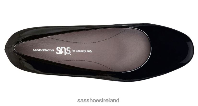 Women SAS Elaine Kitten Heel Inspired X88N24343 Black Patent