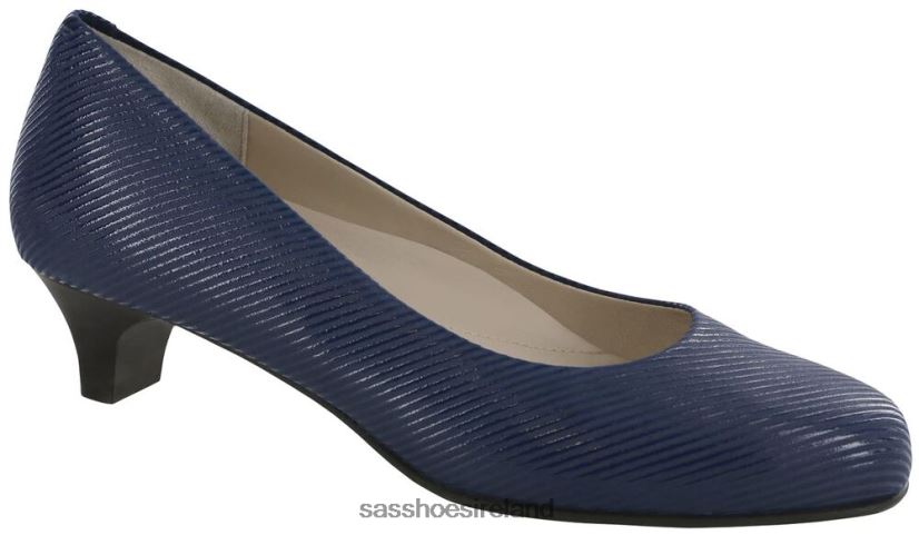 Women SAS Elaine Kitten Heel Inspired X88N24370 Navy Stripe