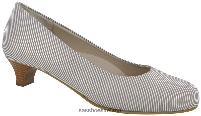 Women SAS Elaine Kitten Heel Inspired X88N24371 Taupe Stripe