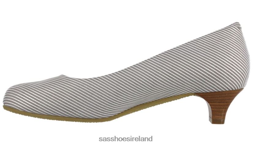 Women SAS Elaine Kitten Heel Inspired X88N24371 Taupe Stripe