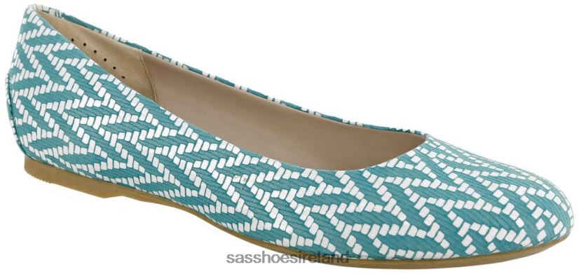 Women SAS Lacey Slip On Loafer Inspired X88N24386 Chevron Turquoise