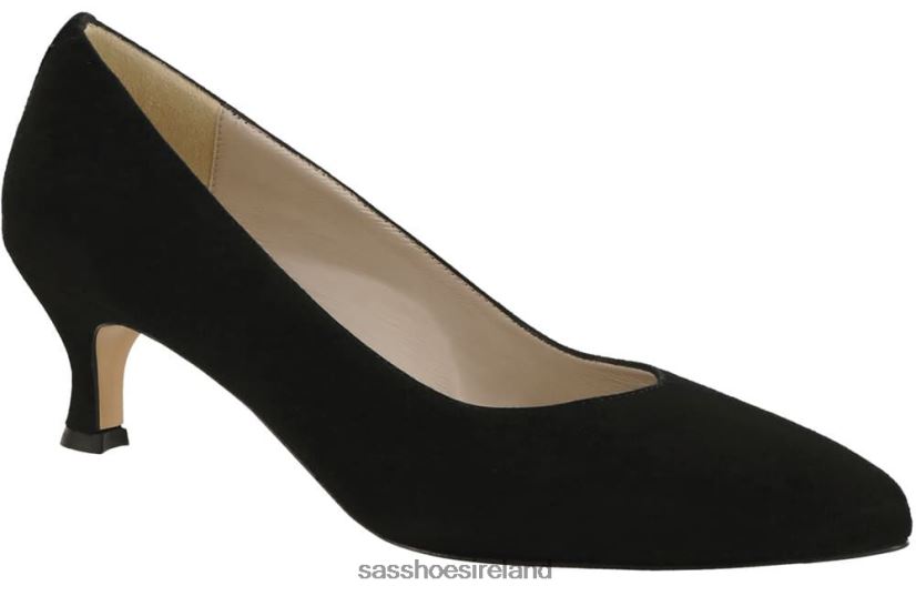 Women SAS Moxie Kitten Heel Inspired X88N24342 Black Suede