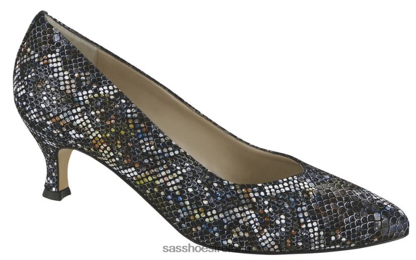 Women SAS Moxie Kitten Heel Inspired X88N24359 Multisnake Black