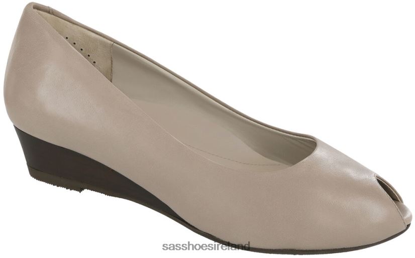 Women SAS Scarlett Peep Toe Wedge Inspired X88N24372 Mushroom