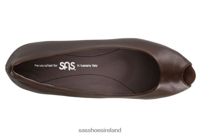Women SAS Scarlett Peep Toe Wedge Inspired X88N24374 Brown