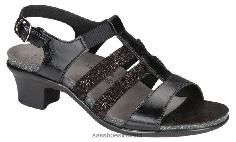 Women SAS Allegro Heel Strap Sandal Versatile X88N24121 Black