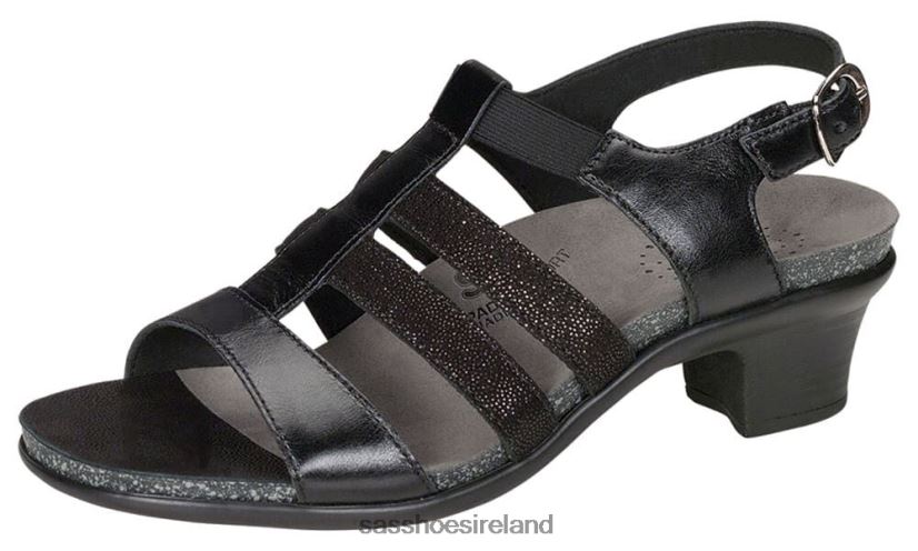 Women SAS Allegro Heel Strap Sandal Versatile X88N24121 Black