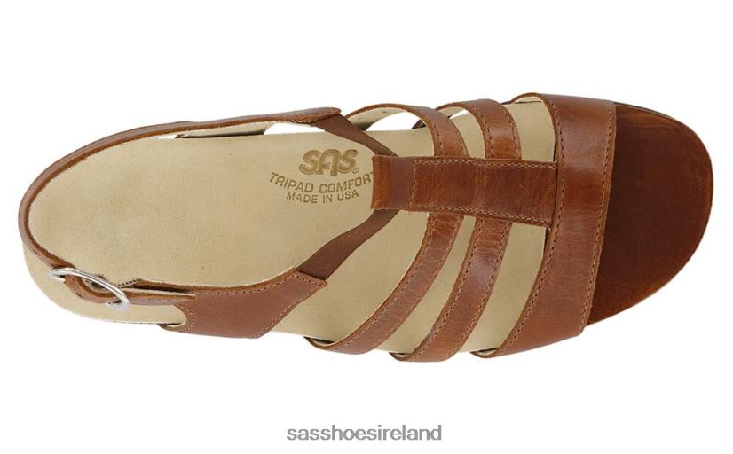 Women SAS Allegro Heel Strap Sandal Versatile X88N24124 Chestnut
