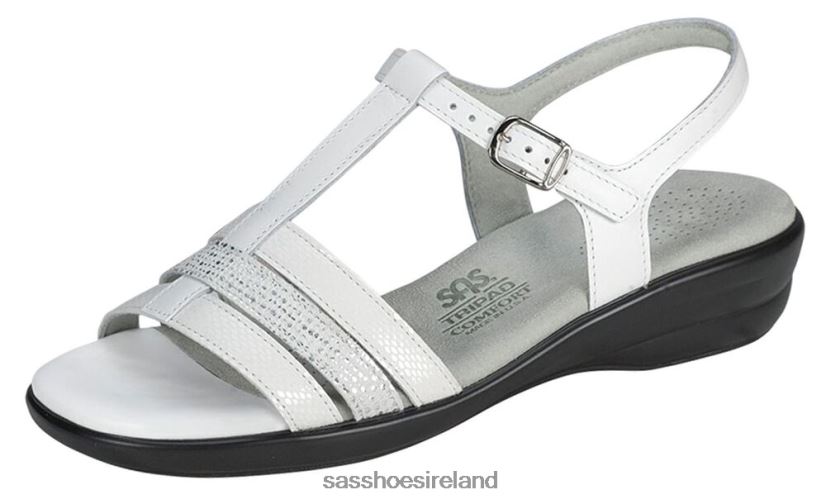 Women SAS Capri T-Strap Sandal Versatile X88N24146 White Multi