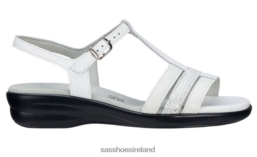 Women SAS Capri T-Strap Sandal Versatile X88N24146 White Multi