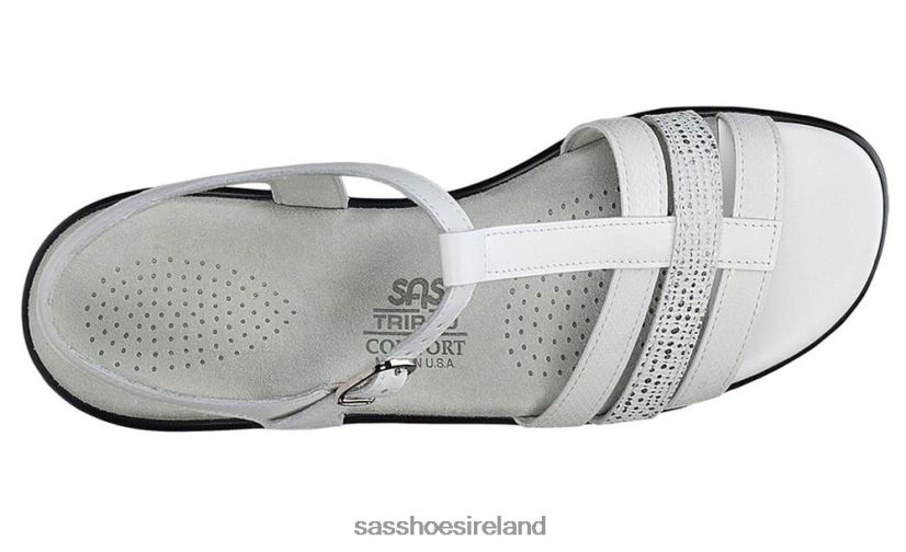Women SAS Capri T-Strap Sandal Versatile X88N24146 White Multi