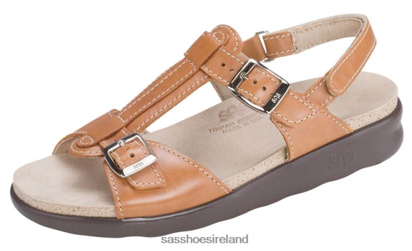 Women SAS Captiva T-Strap Sandal Versatile X88N24151 Caramel