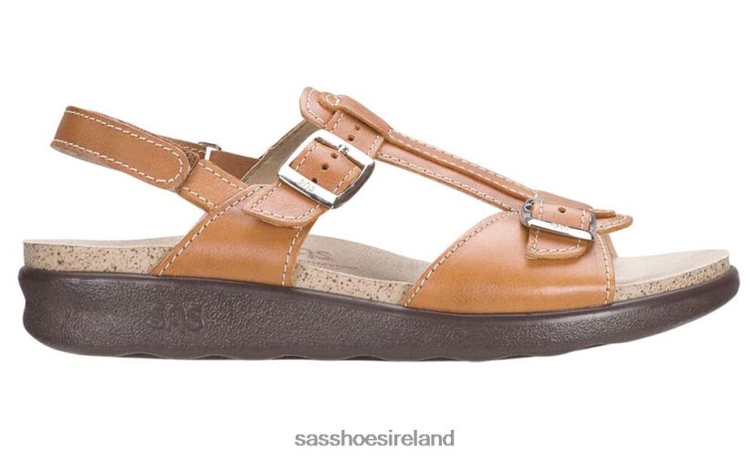 Women SAS Captiva T-Strap Sandal Versatile X88N24151 Caramel