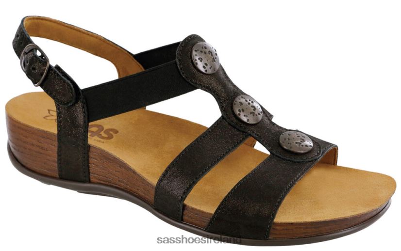 Women SAS Clover T-Strap Sandal Versatile X88N24158 Space Nero