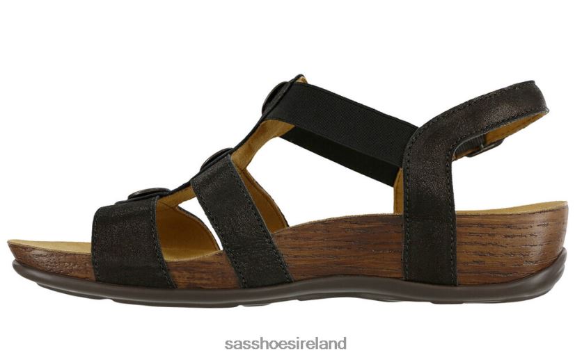 Women SAS Clover T-Strap Sandal Versatile X88N24158 Space Nero
